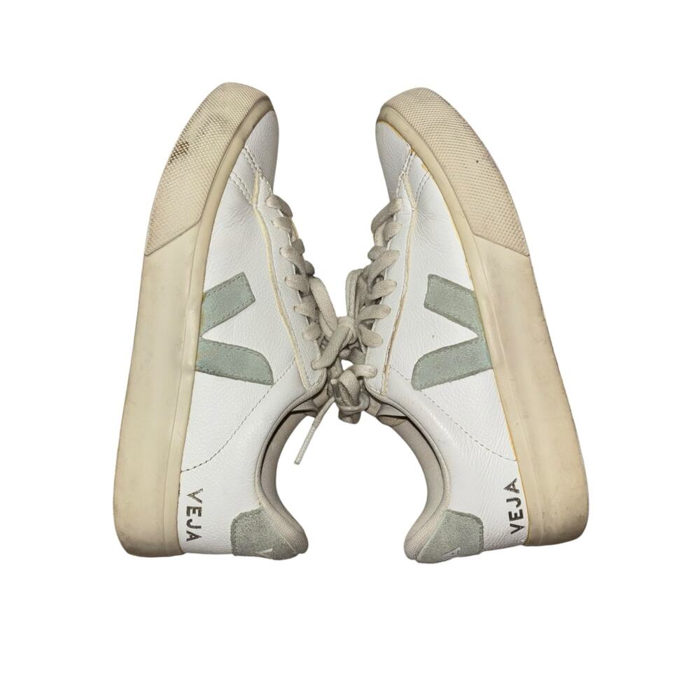 Veja White Gray Lace Up Sneakers Youth 4 Casual Classic Comfort Preppy normcore
